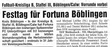 13. November 2006 - Fortuna feiert die erste Herbstmeisterschaft der Vereinsgeschichte!